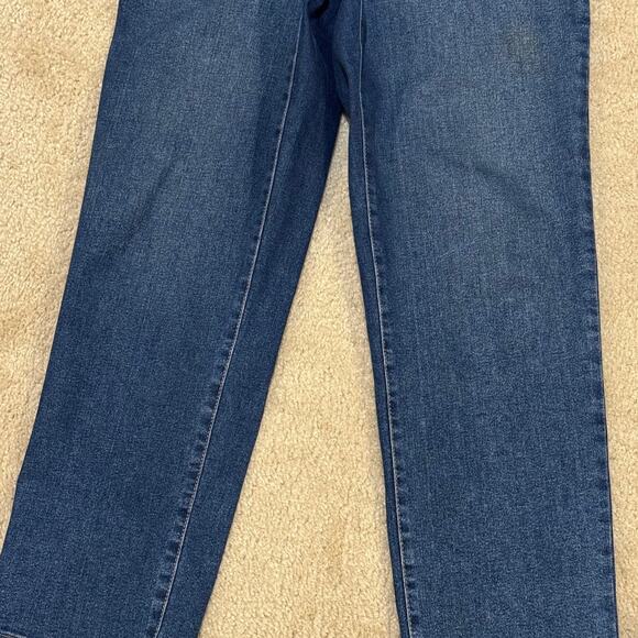 Celebrity Pink Blue Jean Denim Coveralls Jumpsuit Short Sleeve Women Size Large - Picture 6 of 7